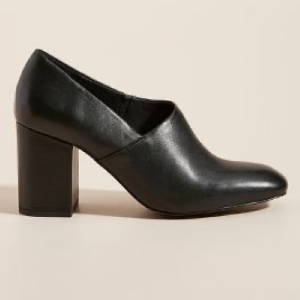 Anthro E8 by Miista Black Leather Edie Pump Size 37/6.5